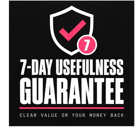 7-day usefulness guarantee seal
